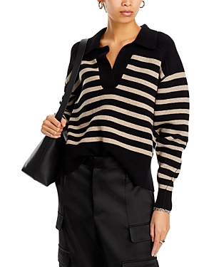 Shop Rag & Bone Bridget Wool Blend Polo Sweater In Black Multi