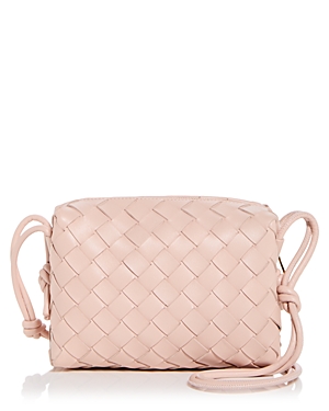 Bottega Veneta Mini Loop Camera Intrecciato Leather Crossbody Bag In Lotus