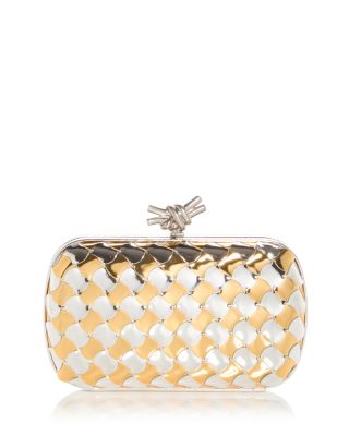 Bottega Veneta - Wavy Metallic Leather Knot Clutch