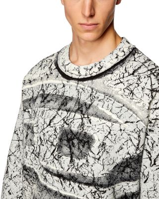 S-Macoval Cotton Fleece Coated Logo Print Oversized Fit Crewneck Sweatshirt 