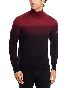 Shop Hugo Boss Wool & Silk Turtleneck Sweater In Dark Red