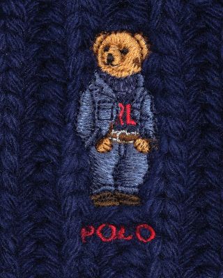 Pom Pom Denim Bear Beanie