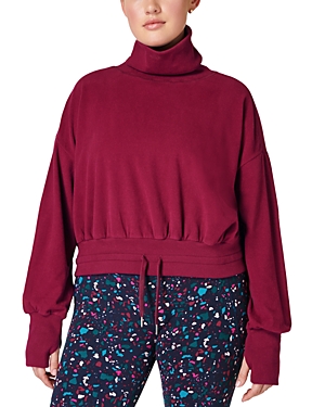 Shop Sweaty Betty Melody Luxe Fleece Sweatshirt In Vamp Red