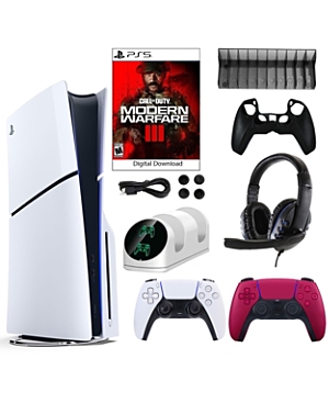 PS5 Cod Console with Red White Dualsense Controller and Accessories Kit