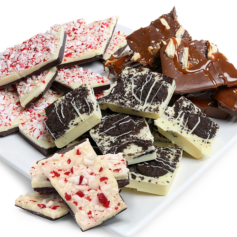 Chocolate Covered Company Premium Belgian Chocolate Covered Holiday Bark Trio, 3 Piece