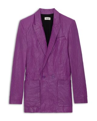 Visko Cuir Froisse Leather Blazer