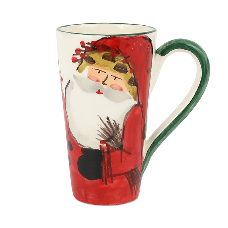 Vietri Old St. Nick Latte Mug With Bird Nest In Multi