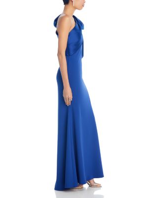 Long Satin Bow Maxi Dress