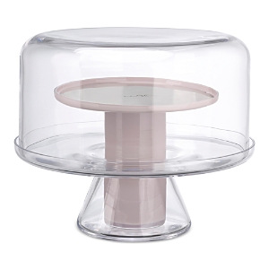 Nude Glass Bloom Cake Stand with Dome