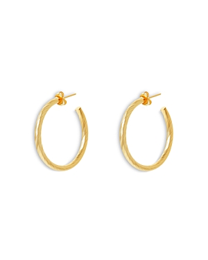 ARGENTO VIVO TEXTURED HOOP EARRINGS IN 14K GOLD PLATED STERLING SILVER