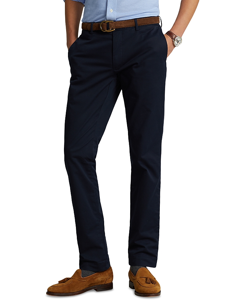 Polo Ralph Lauren Stretch Flat Front Pants In Aviator Navy