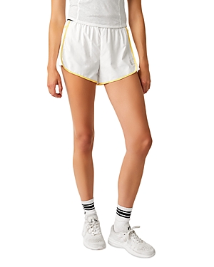 Shop Free People Easy Tiger Shorts In White/mango Combo