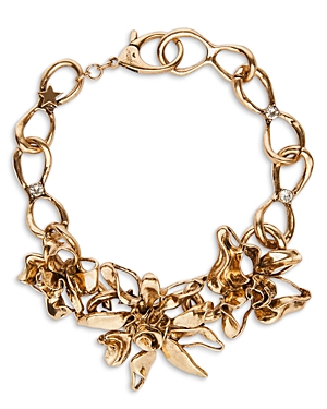 Shop Weekend Max Mara Flower Link Necklace In Gold