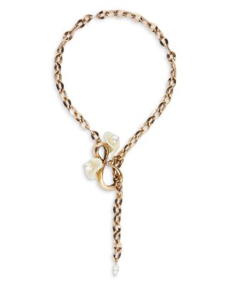 Weekend Max Mara - Resin Flower Chunky Link Lariat Necklace