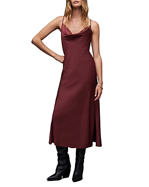 Allsaints Hadley Satin Slipdress In Winter Orchid