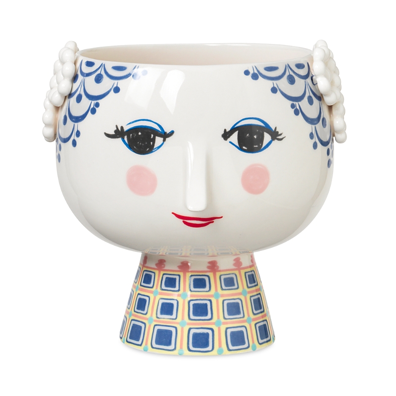 Rosendahl Bjorn Wiinblad Eva Flowerpot On Base In Blue