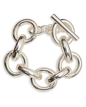 Cult Gaia Delphi Open Link Toggle Bracelet In Silver