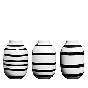 Rosendahl Kahler Omaggio Vase Miniatures, Set Of 3 In Black