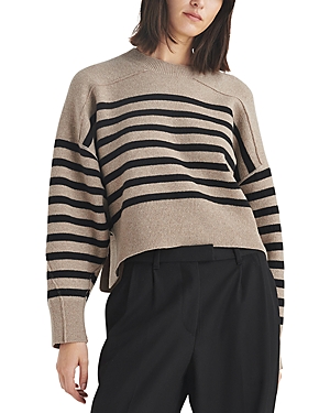 Rag & Bone Bridget Striped Stretch-wool Brushed Jumper In Oatmeal Multi