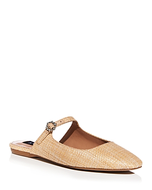 Shop Aqua Women's Gigii Pointed Toe Slip On Buckled Flats - 100% Exclusive In Natural Raffia