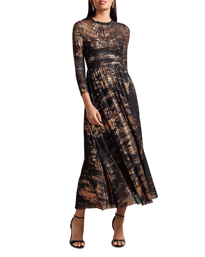 Ted baker metallic dress sale