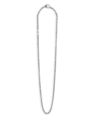 Men's Sterling Silver Anthem Double Link Caviar Chain Necklace, 20" - Exclusive