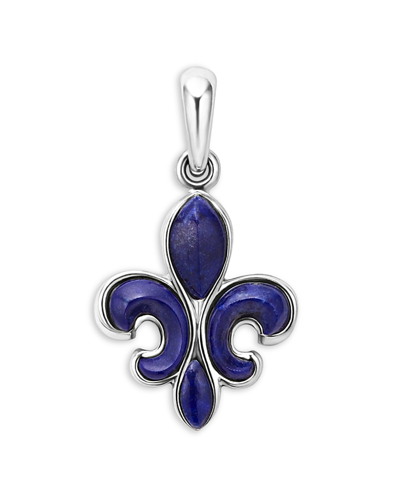 Lagos Men's Sterling Silver Anthem Lapis Lazuli Fleur De Lis Pendant - Exclusive In Blue/silver
