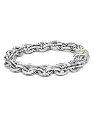 Men's 18K Yellow Gold & Sterling Silver Anthem Double Link Chain Bracelet - Exclusive