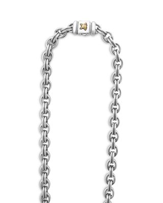 Men's 18K Yellow Gold & Sterling Silver Anthem Double Link Necklace, 20" - Exclusive