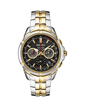Seiko Watch Coutura Chronograph, 42mm In Black/two-tone