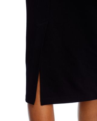 V Neck Ponte Short Sleeved Midi Dress - Exclusive