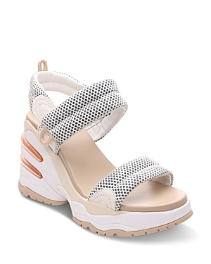 Shop Ash Women's Cosmos Slip On Sport Wedge Sandals In White/eggnog