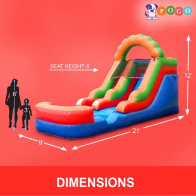  Inflatable Water Slide (Without Blower) - 21' x 9' x 12' Foot Backyard Inflatable Slide for Summer Fun - Slide with Water Pool for Kids