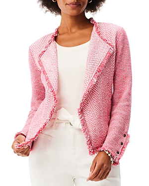 Nic + Zoe Fringe Mix Jacket In Pink Mix
