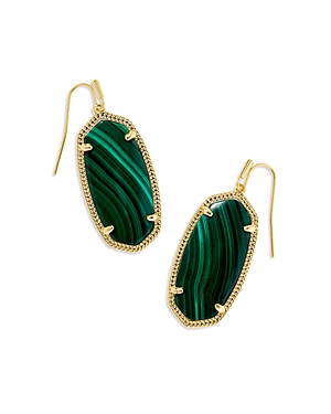 Kendra Scott Elle Earrings In Gold/green Malachite
