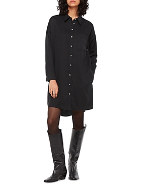 Shop Whistles Helena Relaxed Shirtdress In Black