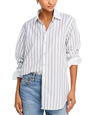 Shop Rag & Bone Diana Striped Shirt In White Stripe