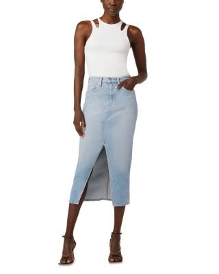 Reconstructed Denim Midi Skirt