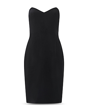 Shop French Connection Echo Strapless Crepe Dress In Blackout
