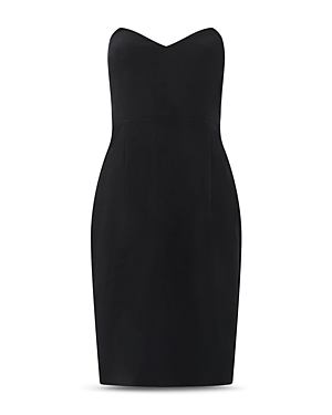 French Connection Echo Strapless Crepe Cocktail Dress In Blackout