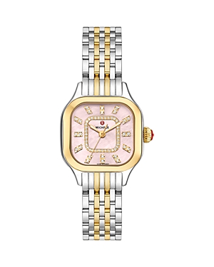 Michele Meggie Watch, 29mm X 29mm In Pink/two-tone