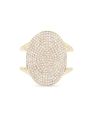 EF Collection - 14K Yellow Gold Diamond Jumbo Oval Ring
