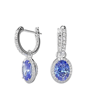 Shop Swarovski Constella Drop Earrings In Blue/silver