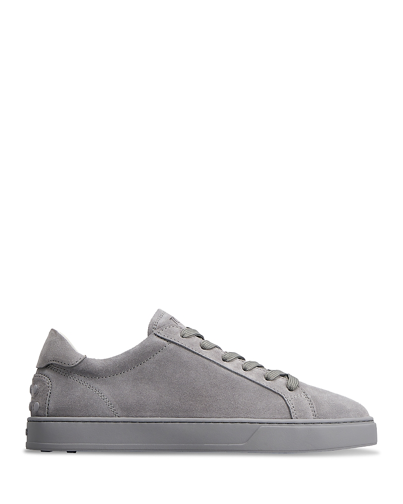 Tod's Lace Up Shoes In Suede Mouse Grey With Rubber Sole In Gray