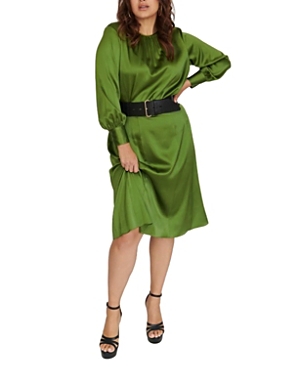 Shop Gabriella Rossetti Bellini Silk Skirt In Leaf Green