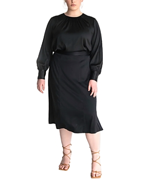 Shop Gabriella Rossetti Bellini Silk Skirt In Midnight