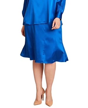 Shop Gabriella Rossetti Bellini Silk Skirt In Royal Blue