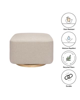 Kiwi Gliding Ottoman with Light Wood Base