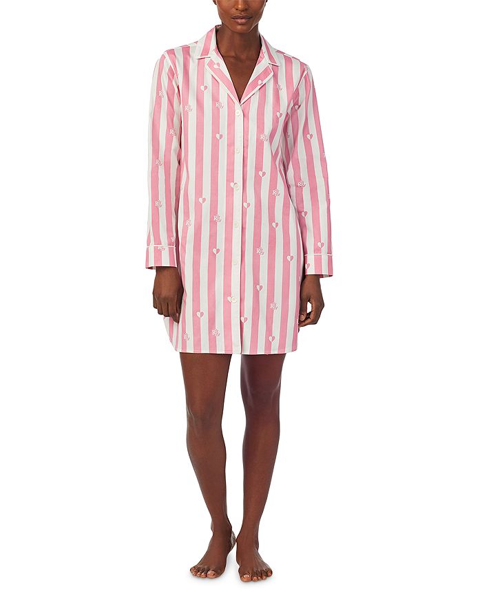 Ralph Lauren Long Sleeved Notch Collar Sleepshirt Bloomingdale's