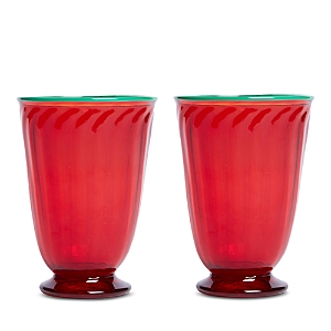 Shop La Doublej Rainbow Glasses, Set Of 2 In Red